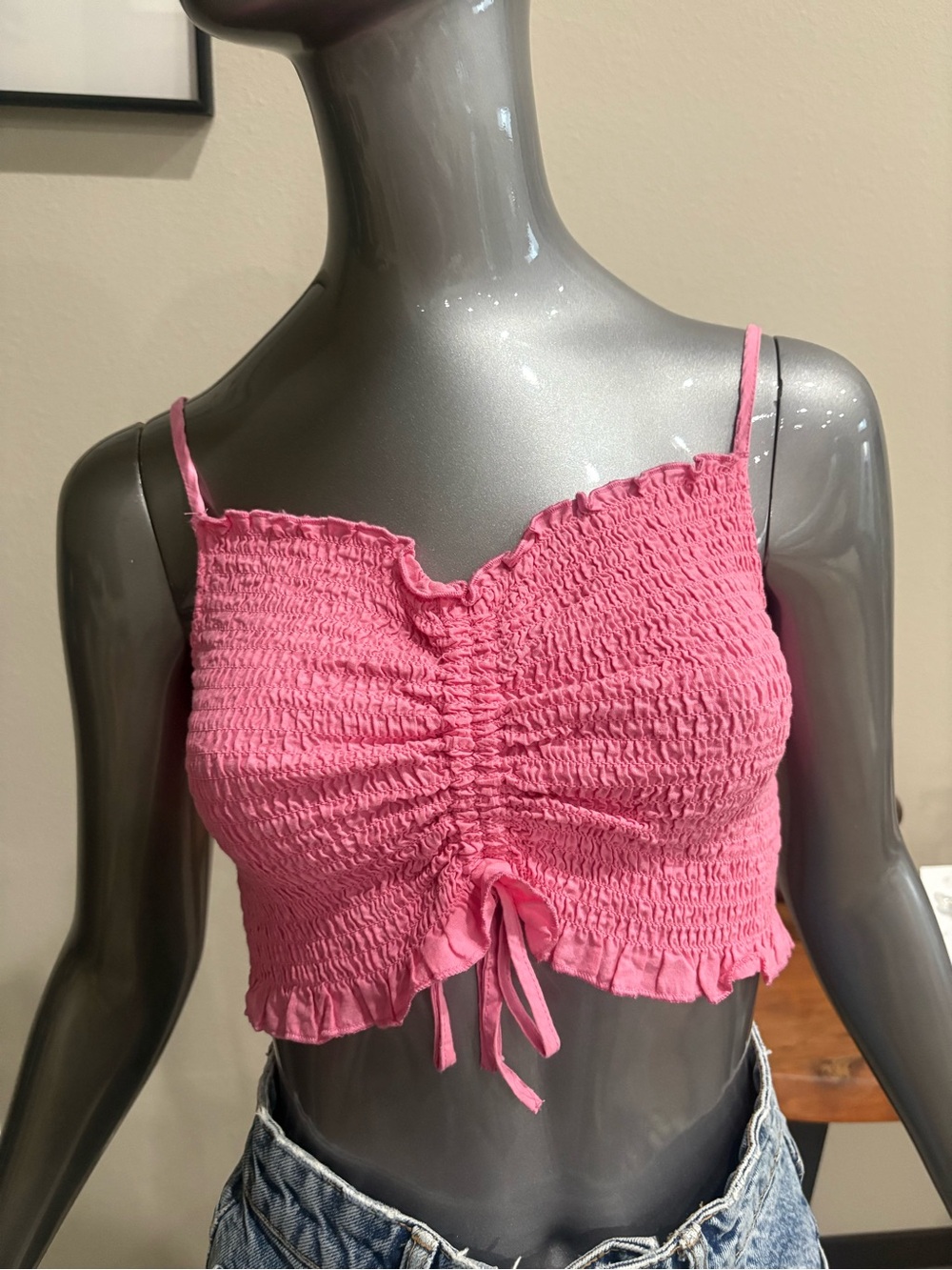 Cotton On Pink Smocked Drawstring Cami